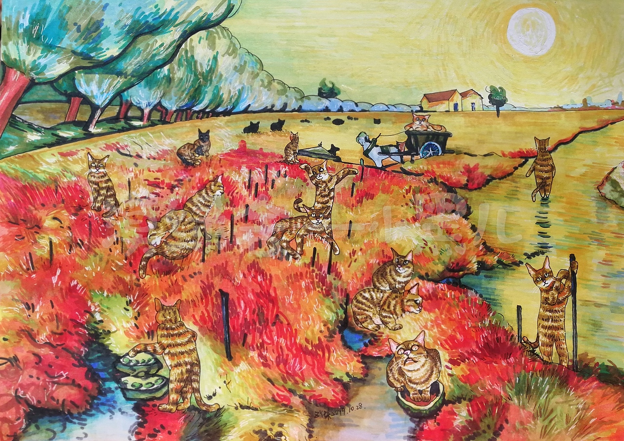 《红色葡萄园》小黑儿（图ZMTg1ODEwMzY0） - 艺术插画 - 站酷设计师小黑儿朱原创素材 - 站酷ZCOOL