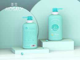 产品设计《墨雪洗发水》包装设计，品牌。