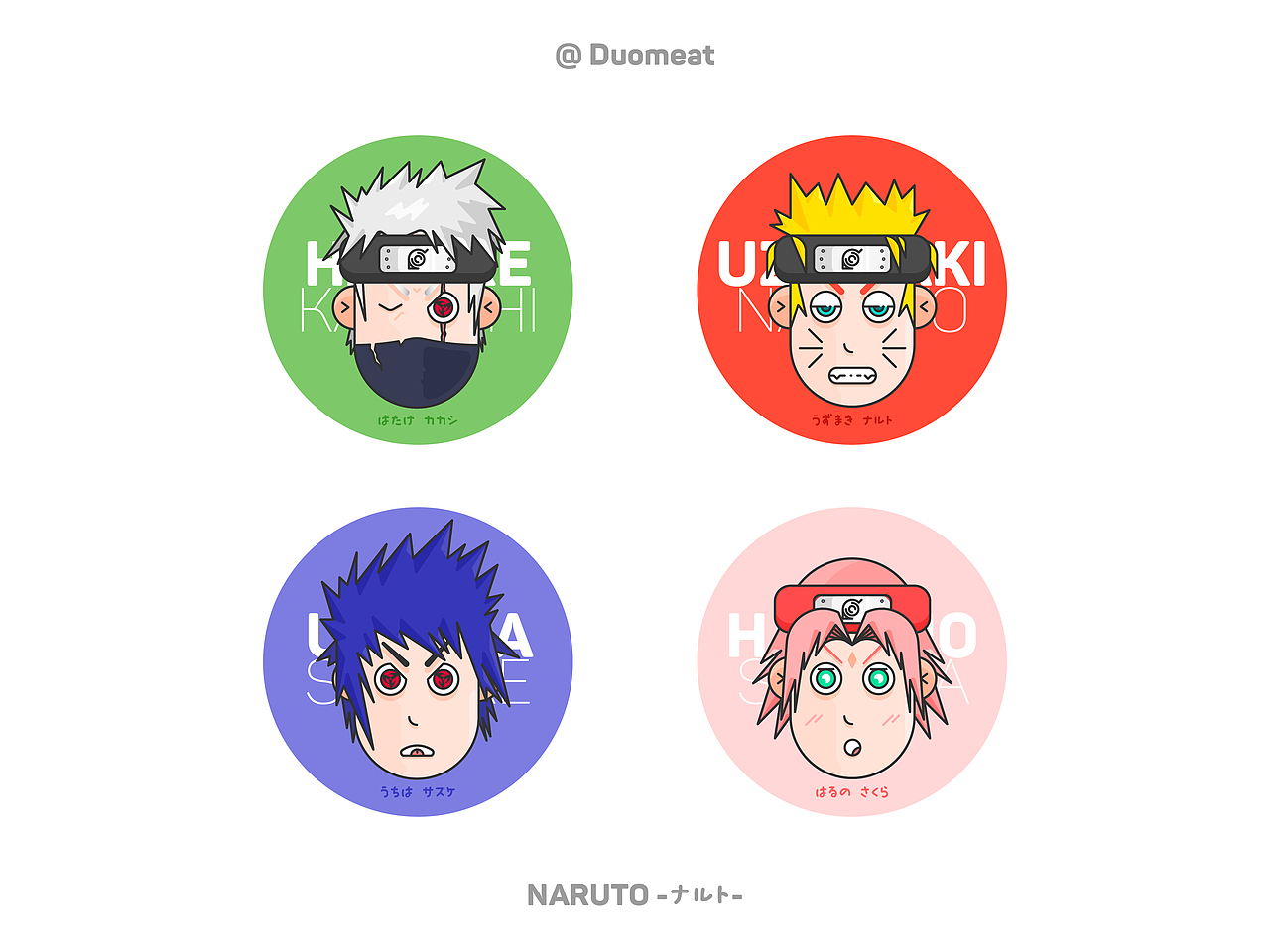 火影忍者-NARUTO -ナルト-（第7班集合) 卡通头像练习（图ZOTUzNjg1NDA=） - 图案 - 站酷设计师Doumeat原创素材 - 站酷ZCOOL