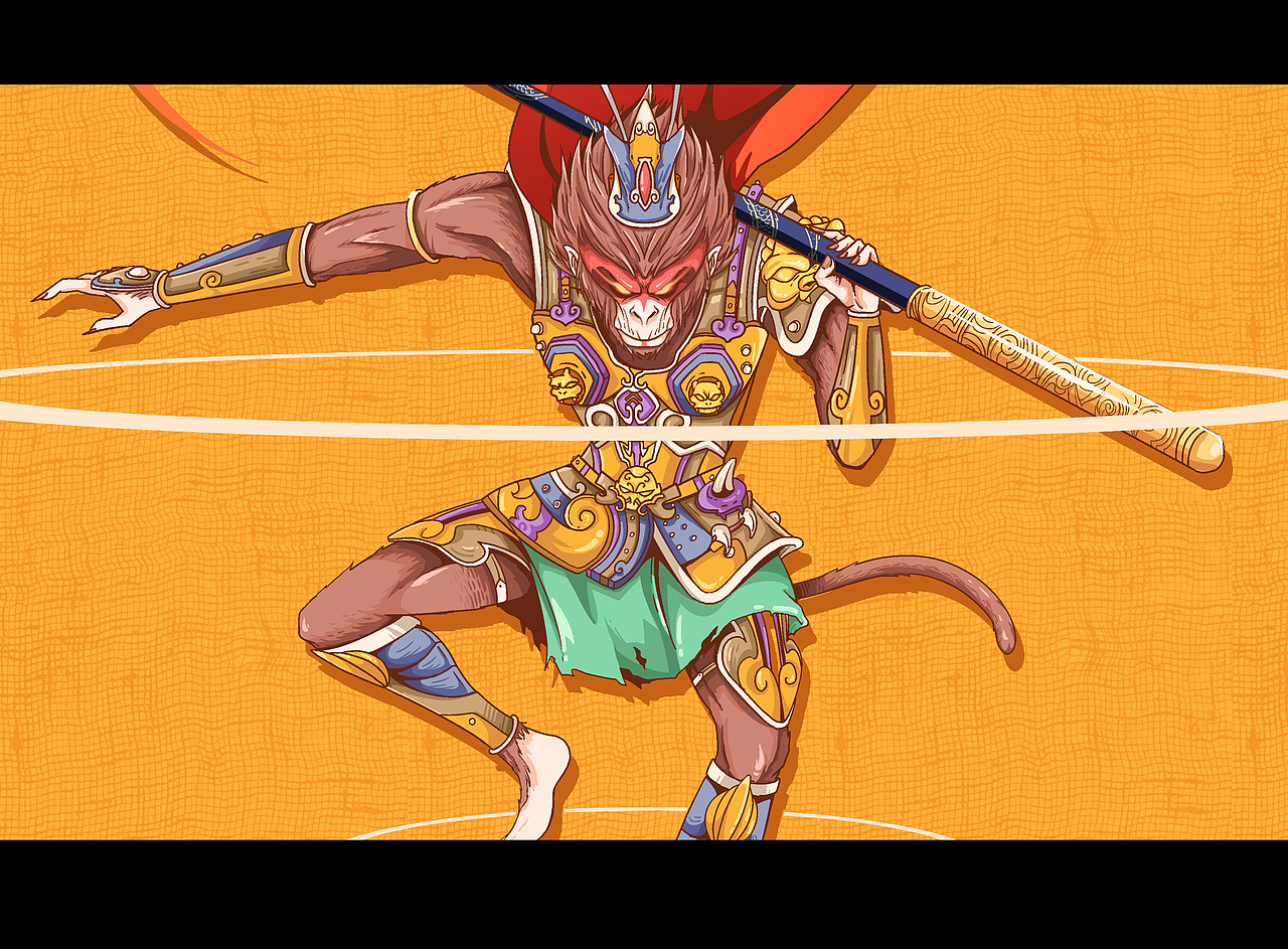 孙悟空~··（图ZNDM4NDEzMDA=） - 商业插画 - 站酷设计师我的金箍棒呢原创素材 - 站酷ZCOOL