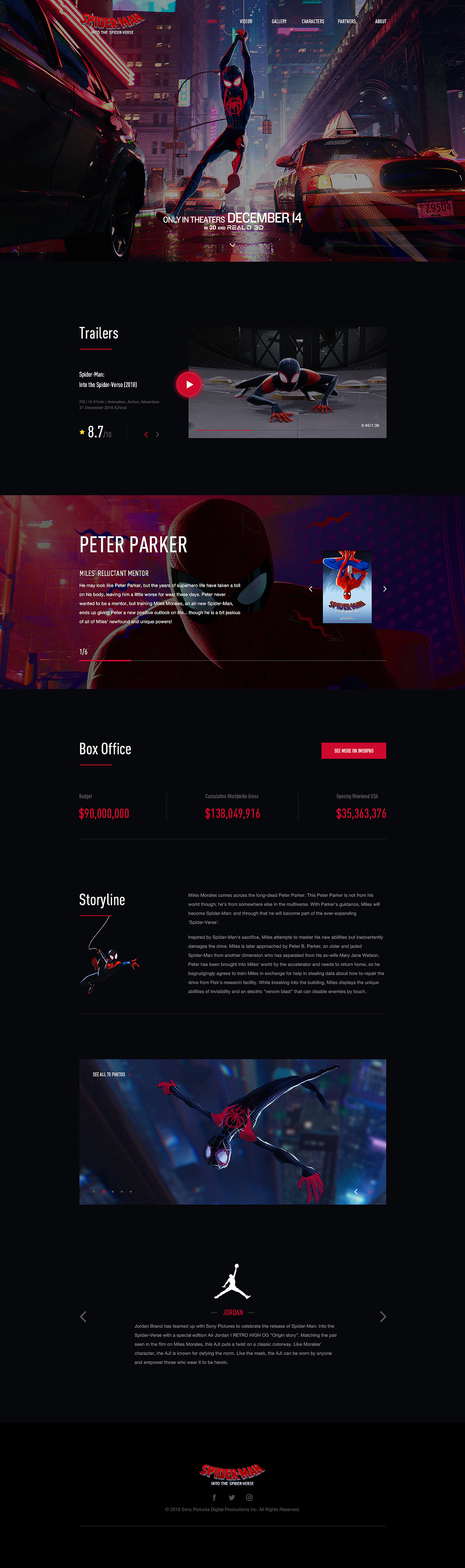 Spider-Man Into the Spider-Verse Webdesign#（图ZMTQwMzIyNjMy） - 企业官网 - 站酷设计师Sawyerchan原创素材 - 站酷ZCOOL