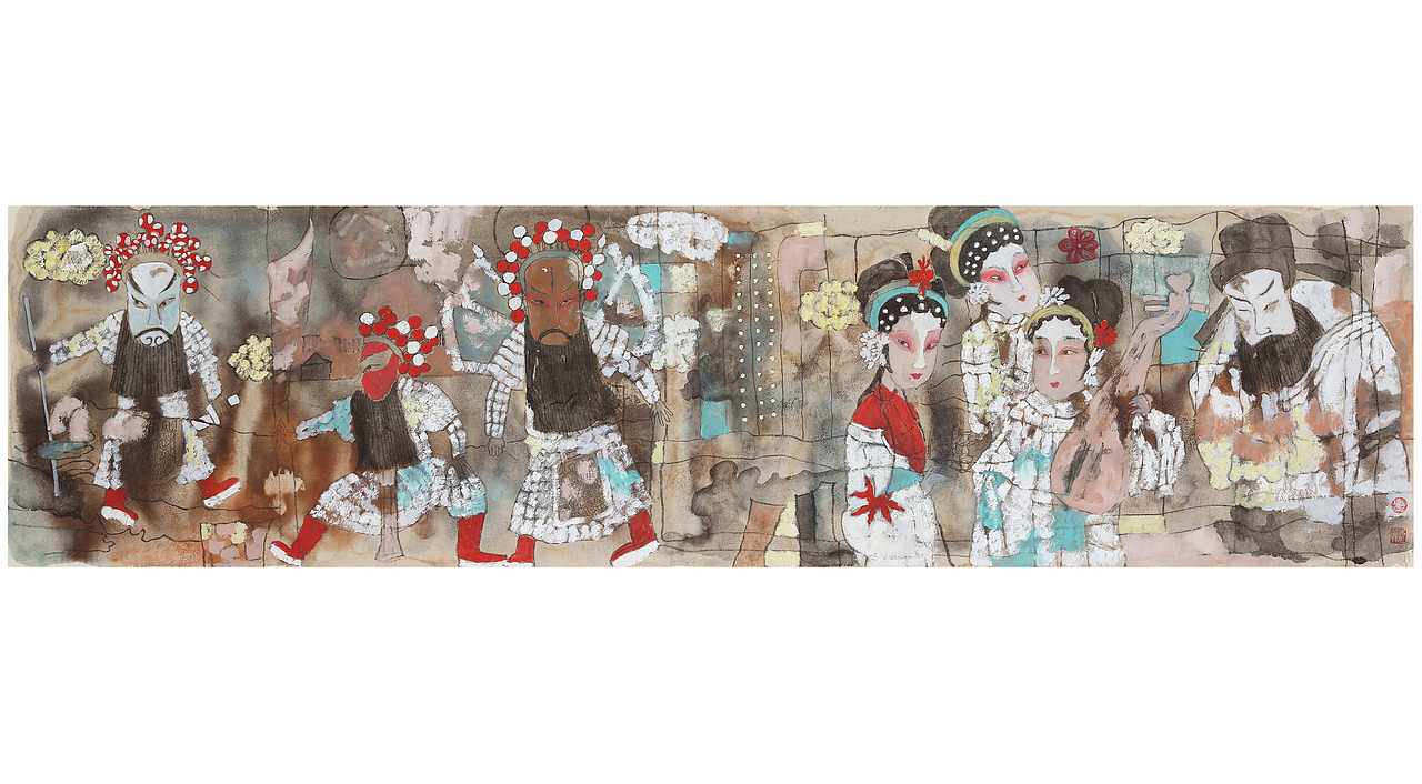 重彩戏曲人物画