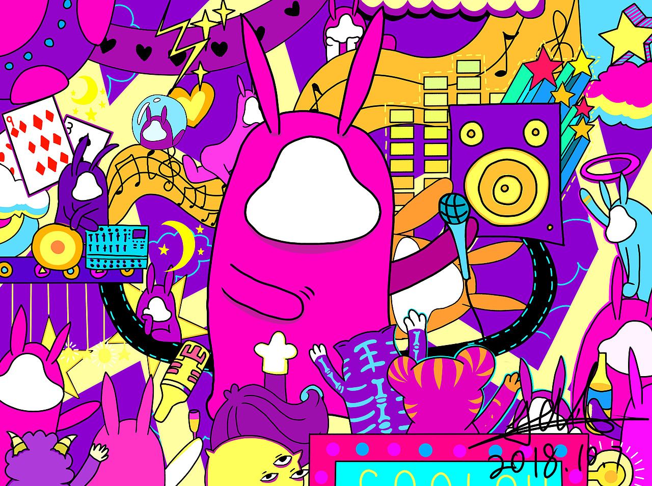 嗨呀（图ZMTMwNjEzNDIw） - 新锐潮流插画 - 站酷设计师空城荒原创素材 - 站酷ZCOOL