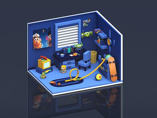 C4D作品-安迪的房间