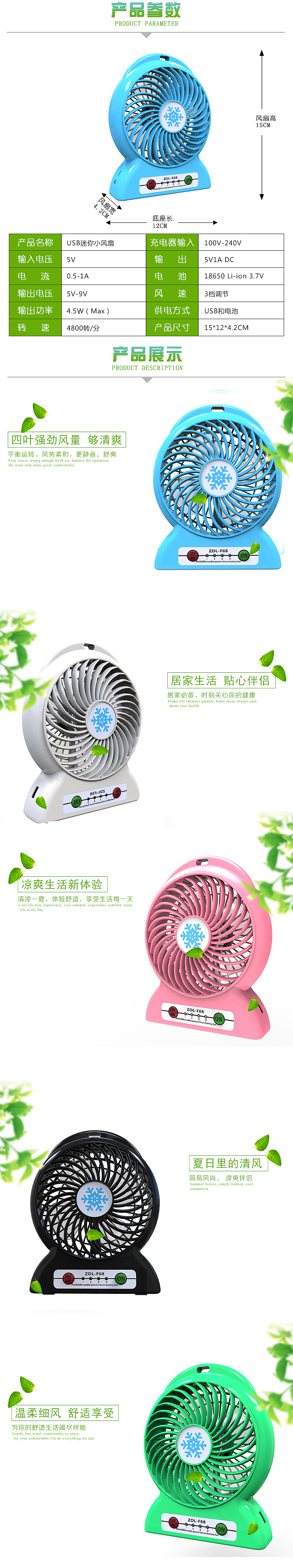 USB风扇详情页（图ZOTk1MDk2MTY=） - 电商 - 站酷设计师景红千本樱原创素材 - 站酷ZCOOL