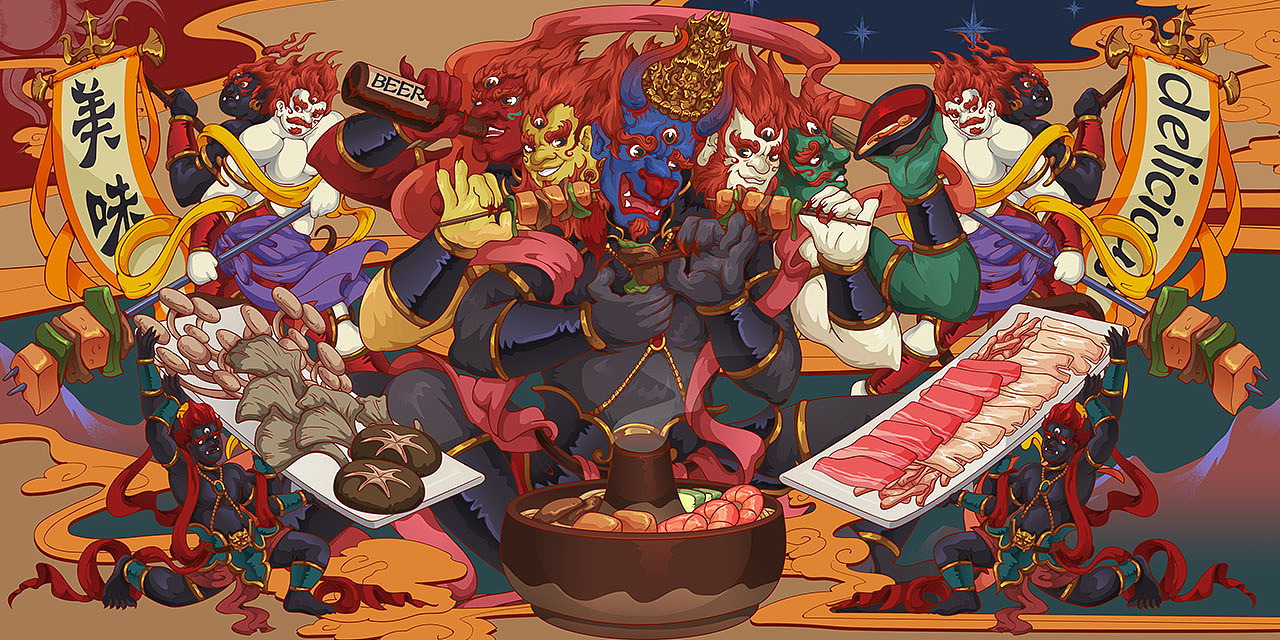 冬天里的第一口热汤，创意国潮风火锅美食