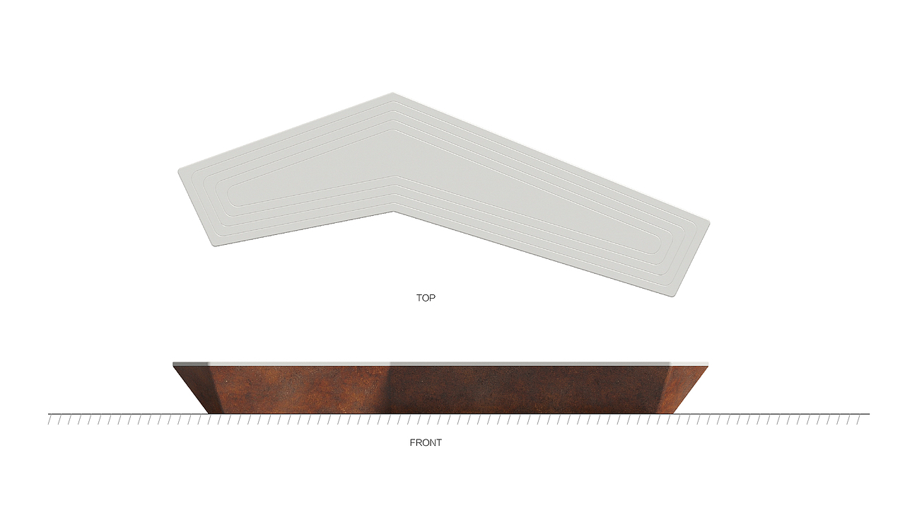户外几何切面座椅：耐候钢+回收材料再生利用（图ZMTczNTkyODA4） - 景观设计 - 站酷设计师DESIGN_TANG原创素材 - 站酷ZCOOL