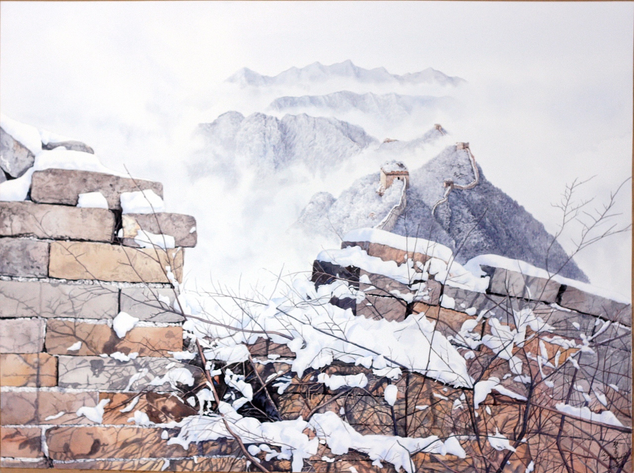 唯美水彩风景 雪长城系列 作者[赵朕吉]
