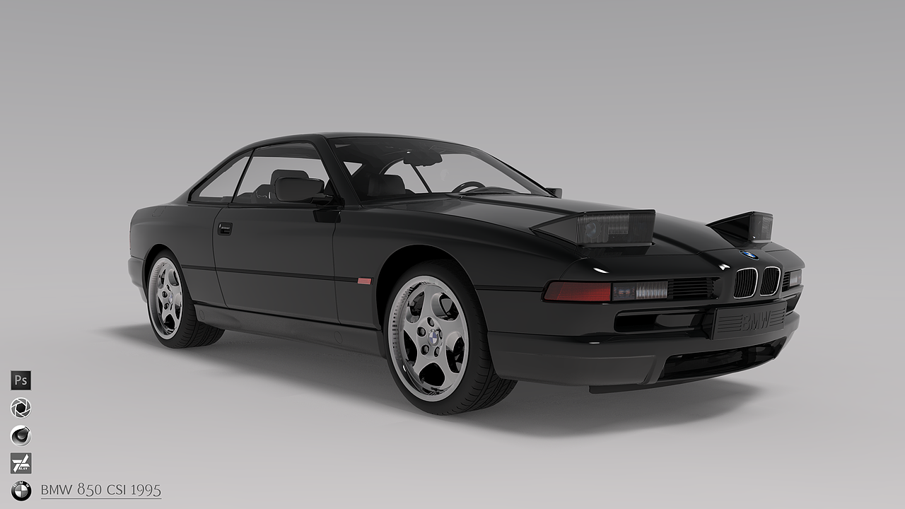 BMW 850 CSi 1995 渲染