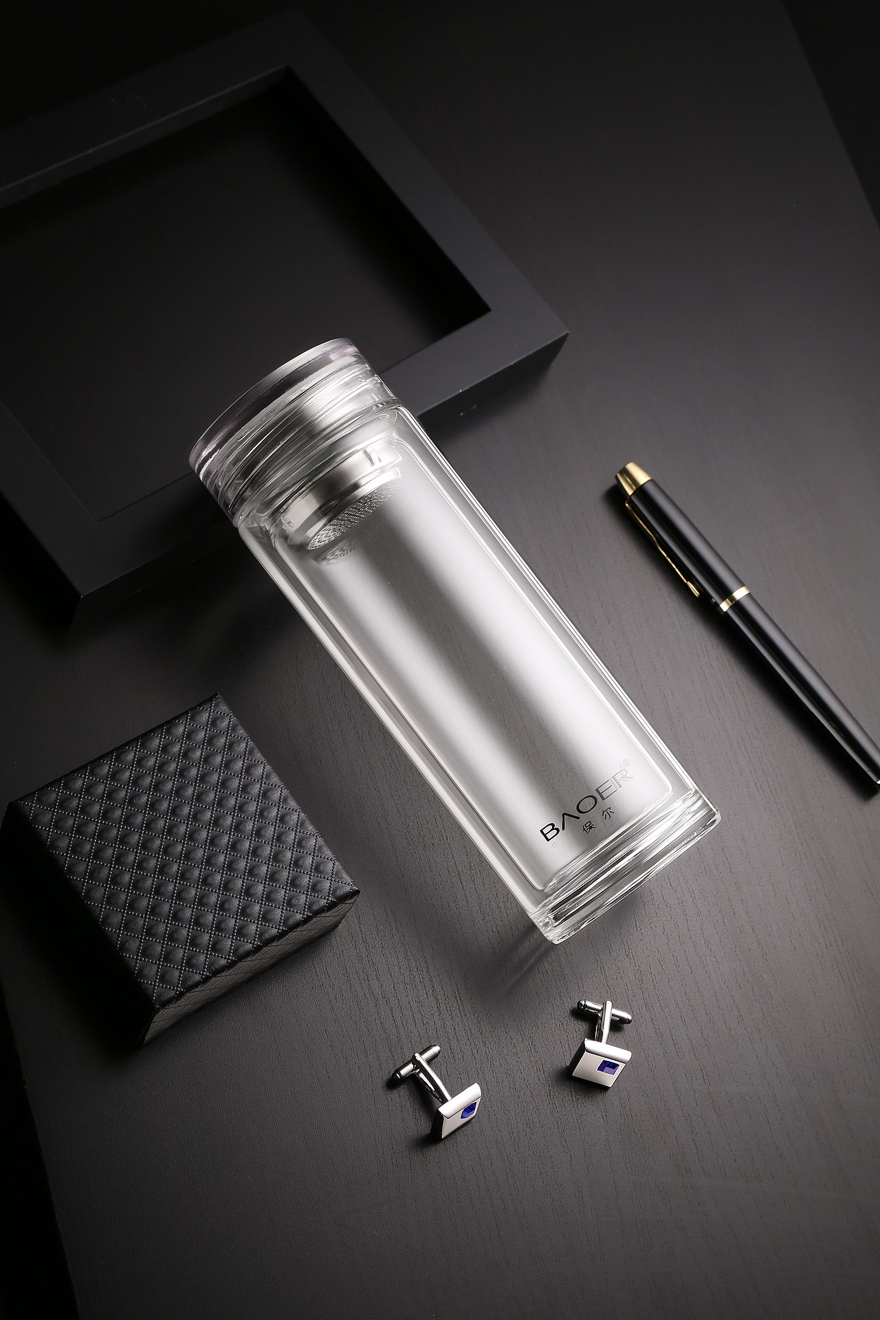 保尔 透明杯盖玻璃杯拍摄