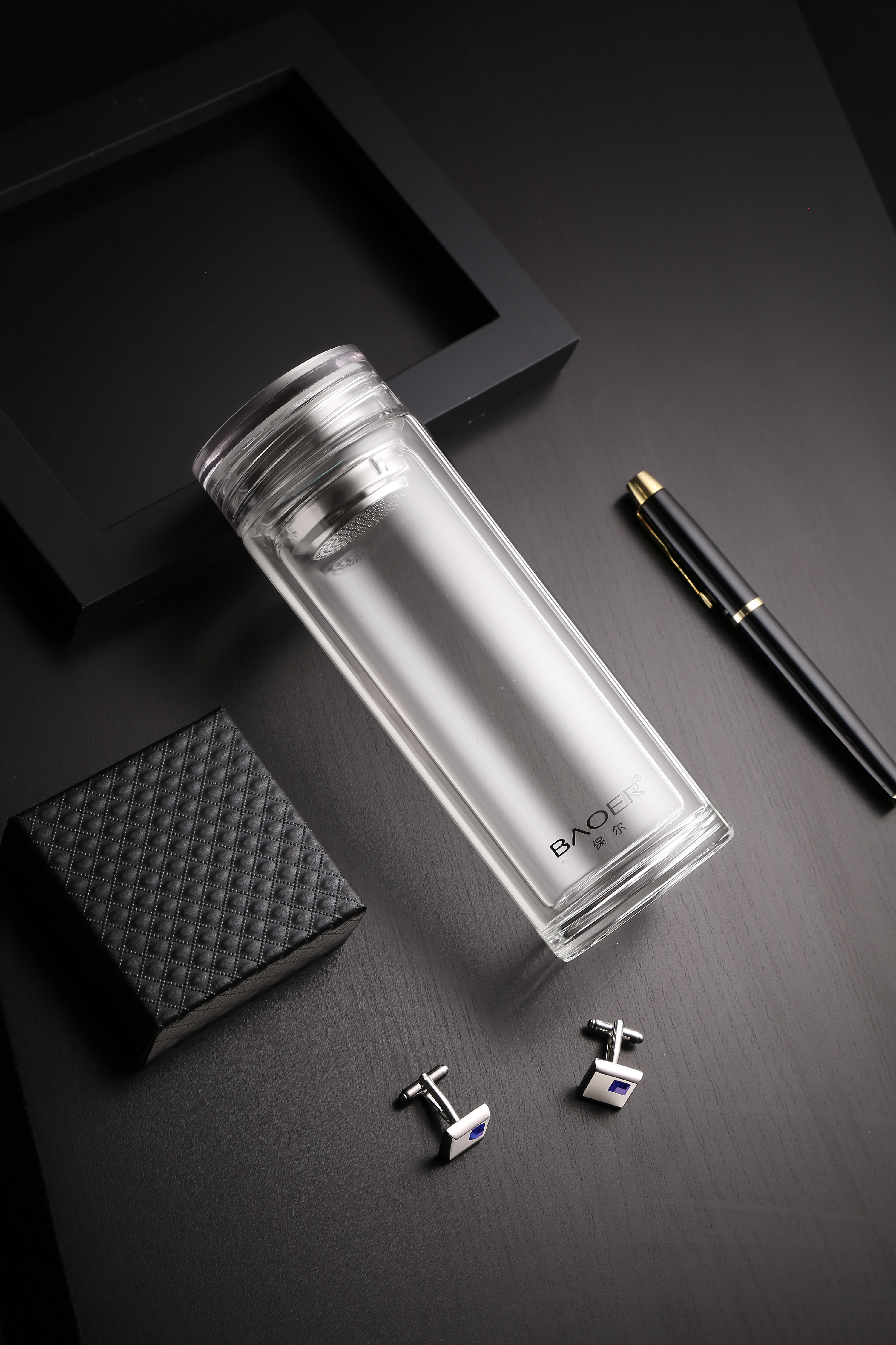 保尔 透明杯盖玻璃杯拍摄