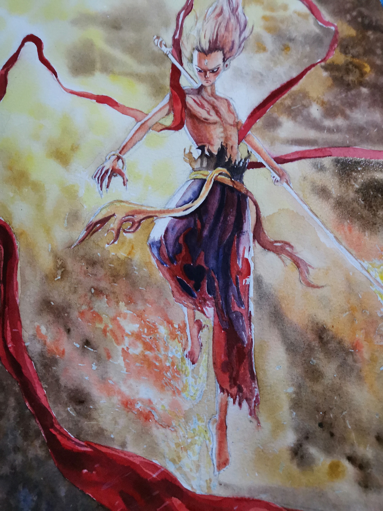 哪吒魔童降世水彩插画练习临摹海报