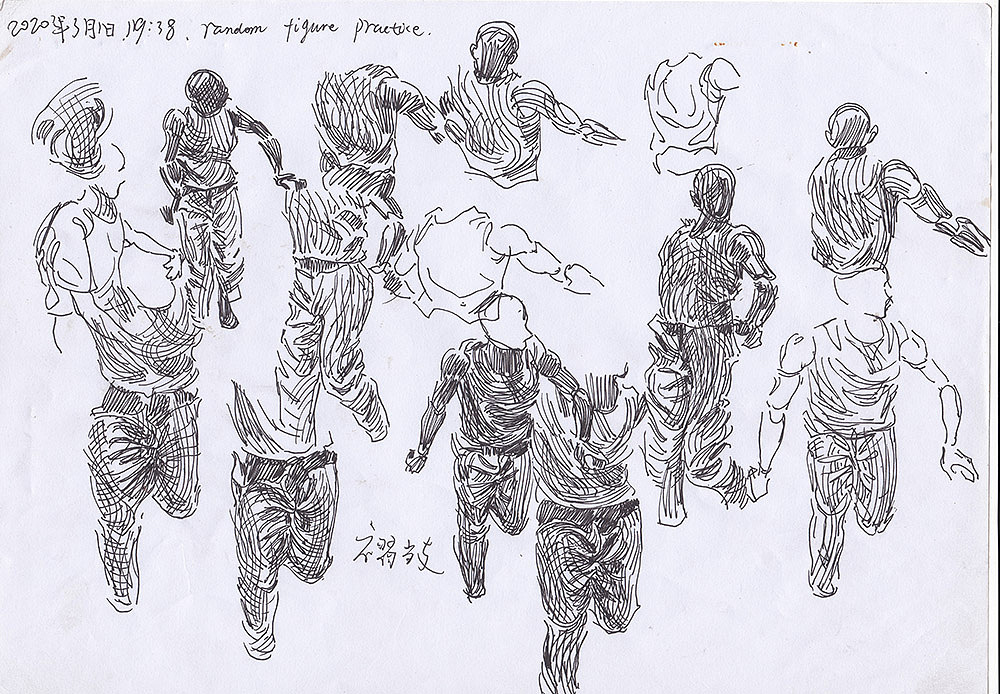 针笔狂舞线条 服装褶皱练习（图ZMjM5ODIyMDA4） - 绘画 - 站酷设计师田红心原创素材 - 站酷ZCOOL