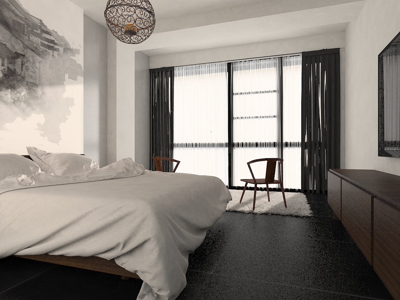 徽式酒店标准间设计