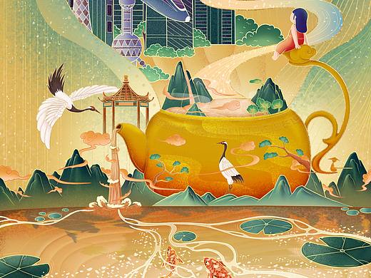 国风海报-茶道（个人主页-ZNTM1MDA4NDQ=） - 商业插画 - 站酷设计师兜兜木原创素材 - 站酷ZCOOL