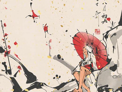 水墨风格插画（个人主页-ZNDg5NTEwMzI=） - 创作习作 - 站酷设计师bHUSKY原创素材 - 站酷ZCOOL