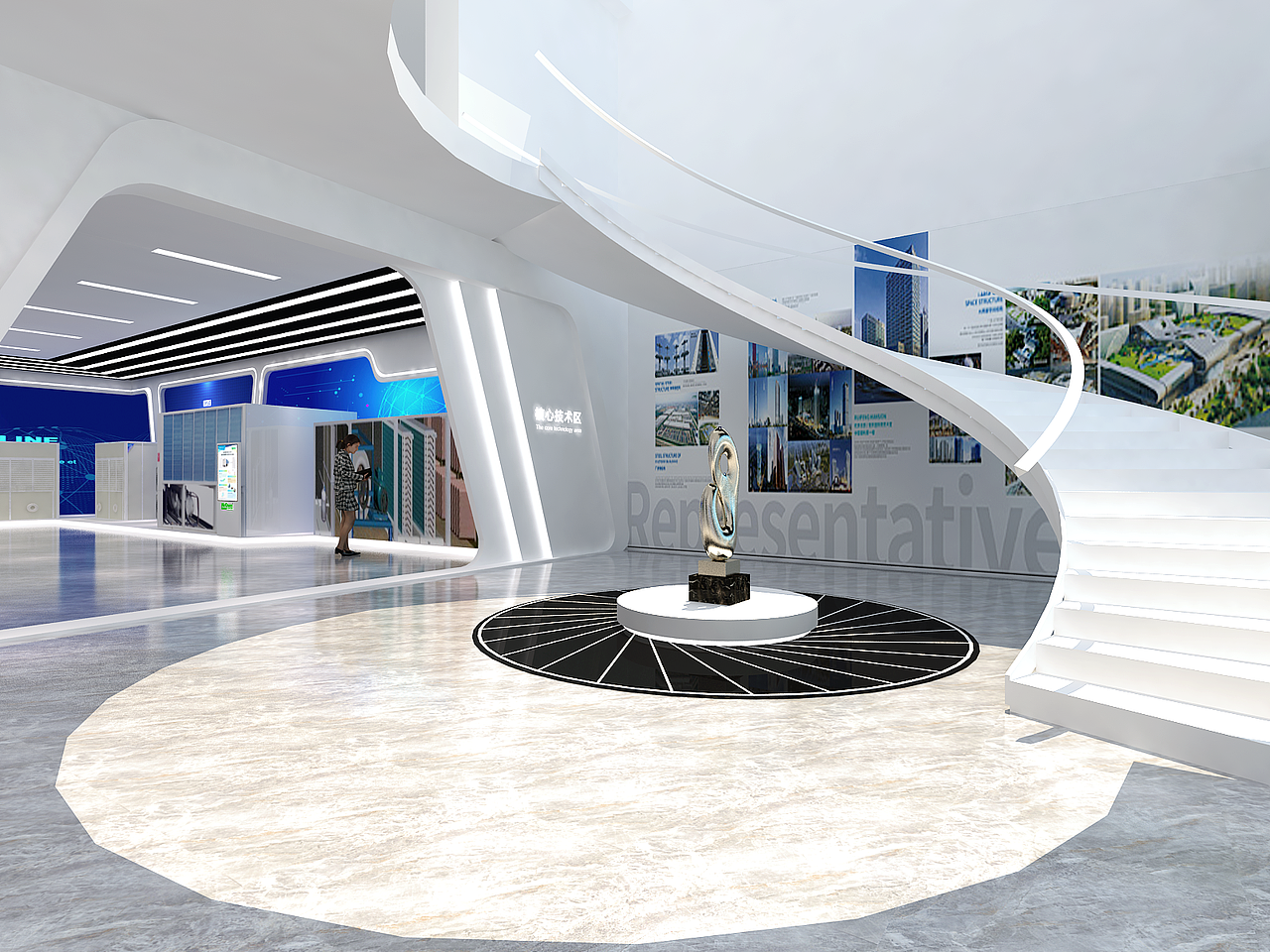 简单的展厅（图ZMTczNTMwNzI0） - 展陈设计 - 站酷设计师一叶知秋设计原创素材 - 站酷ZCOOL