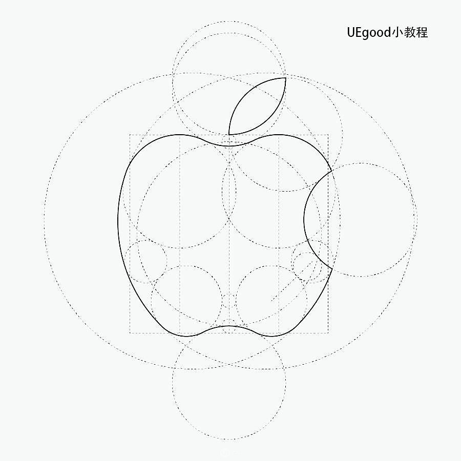 苹果图标,尺寸绘图技法请点uegood头像参考 twitter小鸟logo绘制那篇