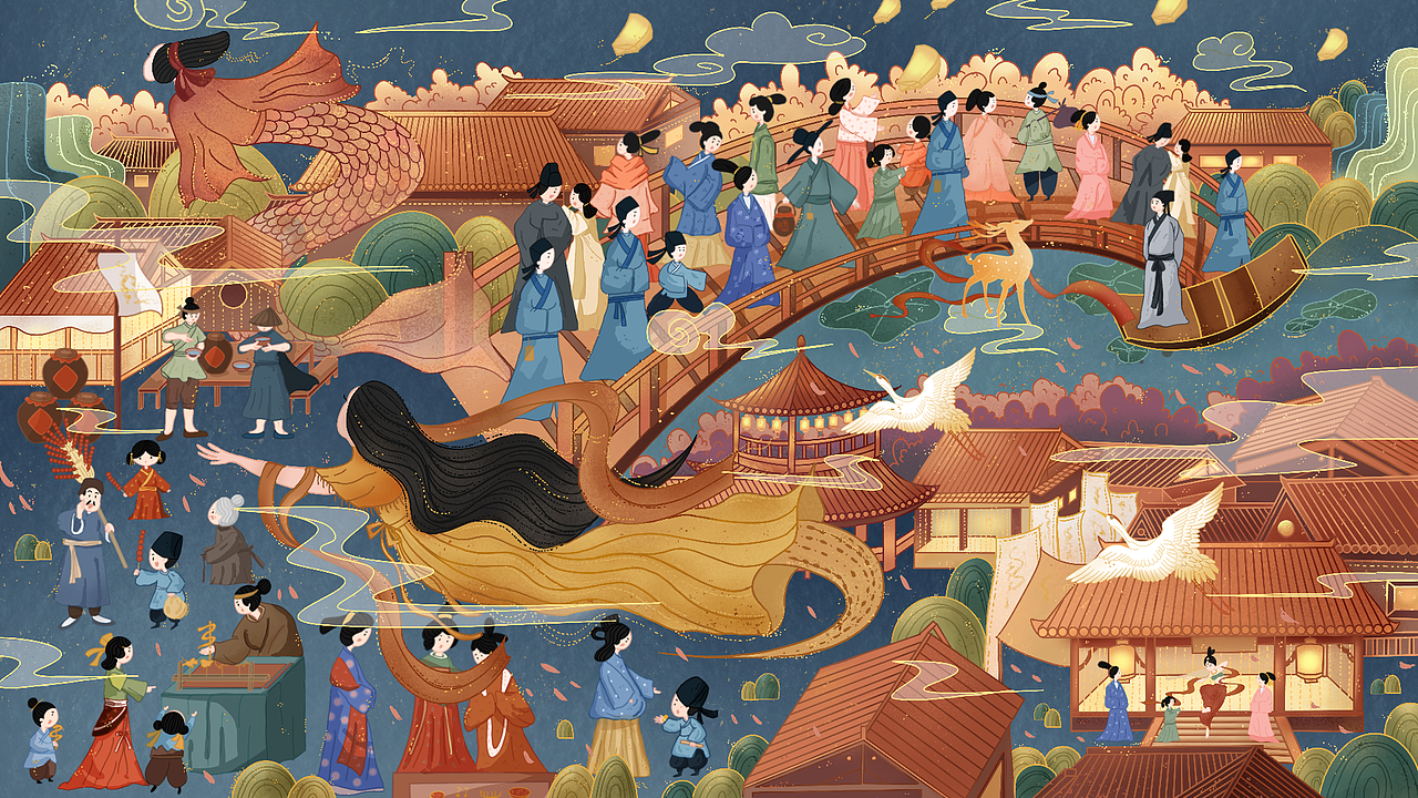 中国风清明上河图奇幻版京东数码出品