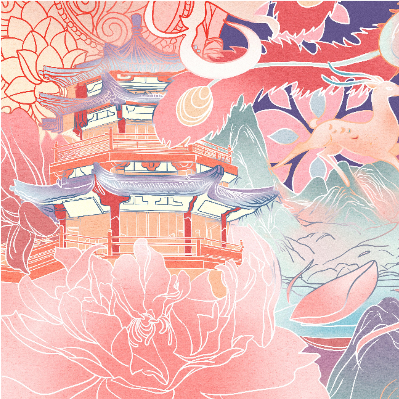 鹿跃翩跹遇敦煌（图ZMzIxNDczMTA0） - 创作习作 - 站酷设计师6666660_原创素材 - 站酷ZCOOL