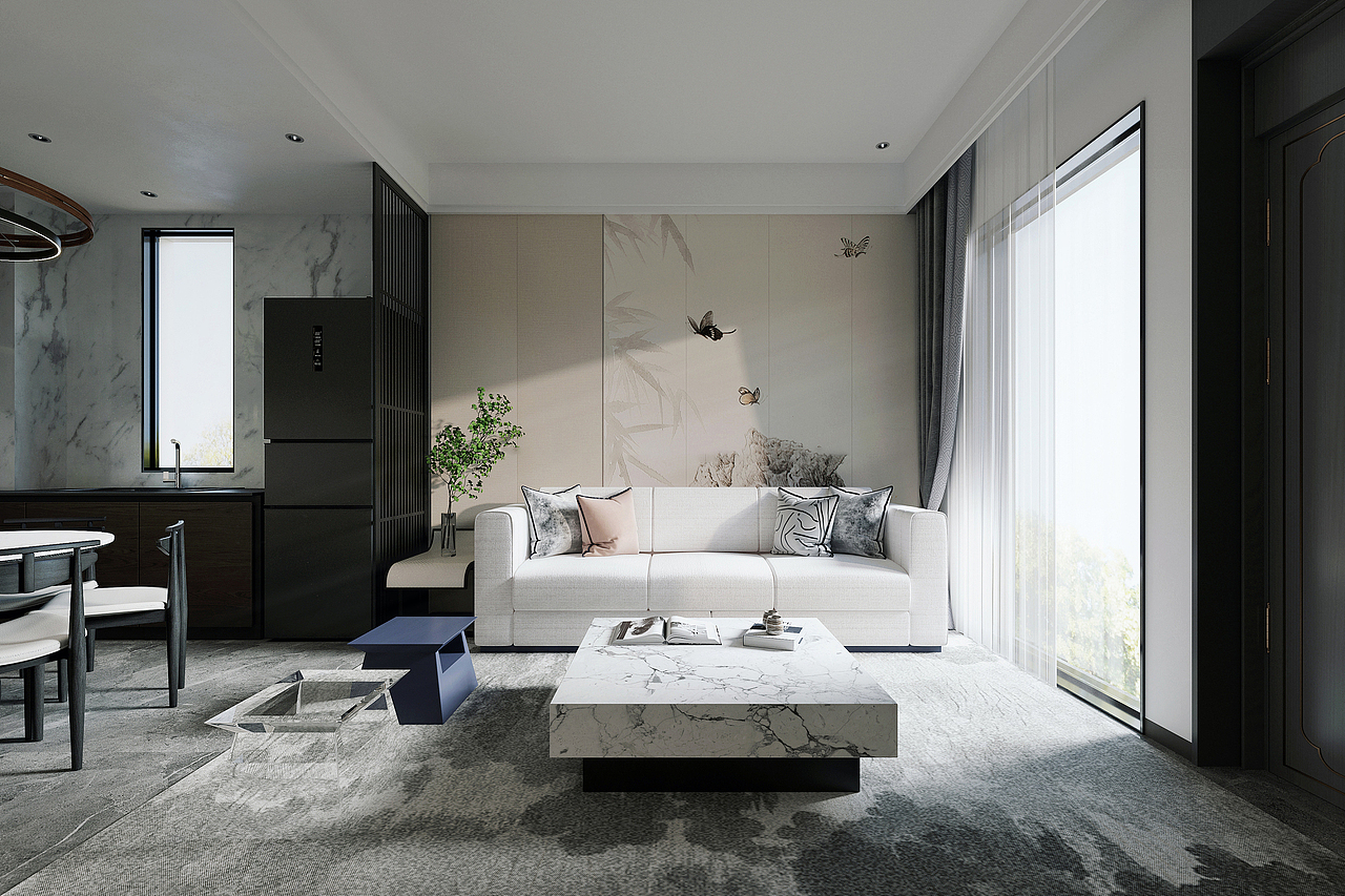 新中式风格讲究空间层次和跳跃感（图ZMzU0MzcwNjMy） - 家装设计 - 站酷设计师仟仟设计原创素材 - 站酷ZCOOL