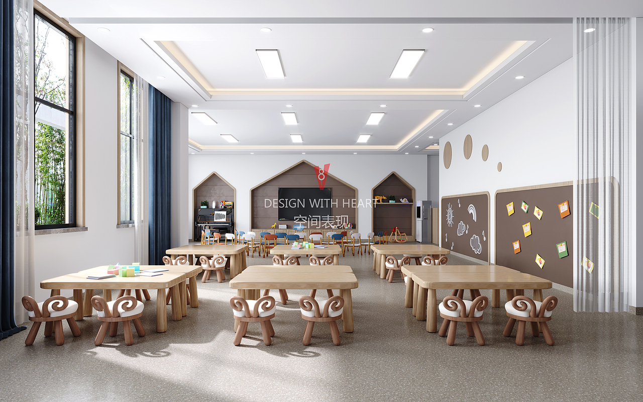 V8空间表现 | 工装幼儿园（图ZMzMwODY5MjQ0） - 建筑设计 - 站酷设计师V8空间表现原创素材 - 站酷ZCOOL