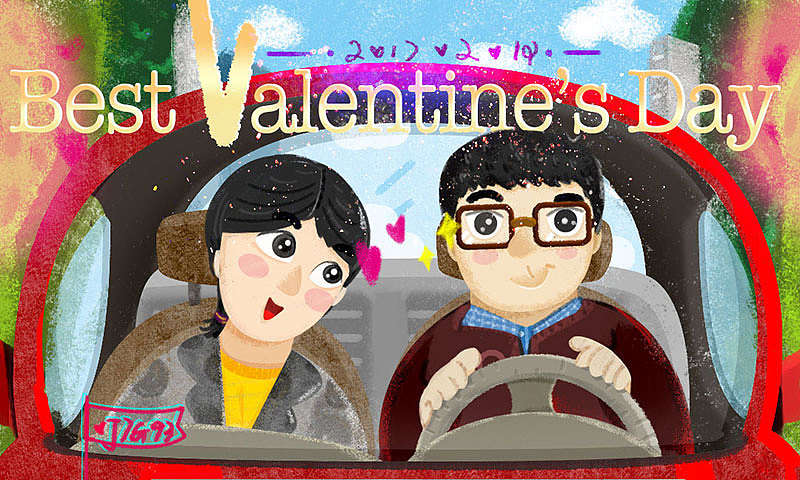 今年的214 开会了人生第一辆小车子（图ZNzEyNzQ3NjQ=） - 商业插画 - 站酷设计师TaleWong原创素材 - 站酷ZCOOL