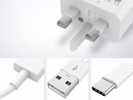 英规充电器 TYPE-C 数据线 建模渲染 聚光影像