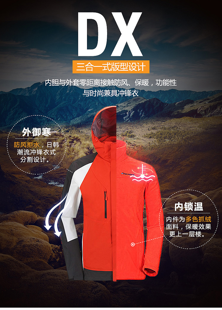 DX户外冲锋衣详情页（图ZNTcyMTg5MjQ=） - 电商 - 站酷设计师冰萱儿原创素材 - 站酷ZCOOL