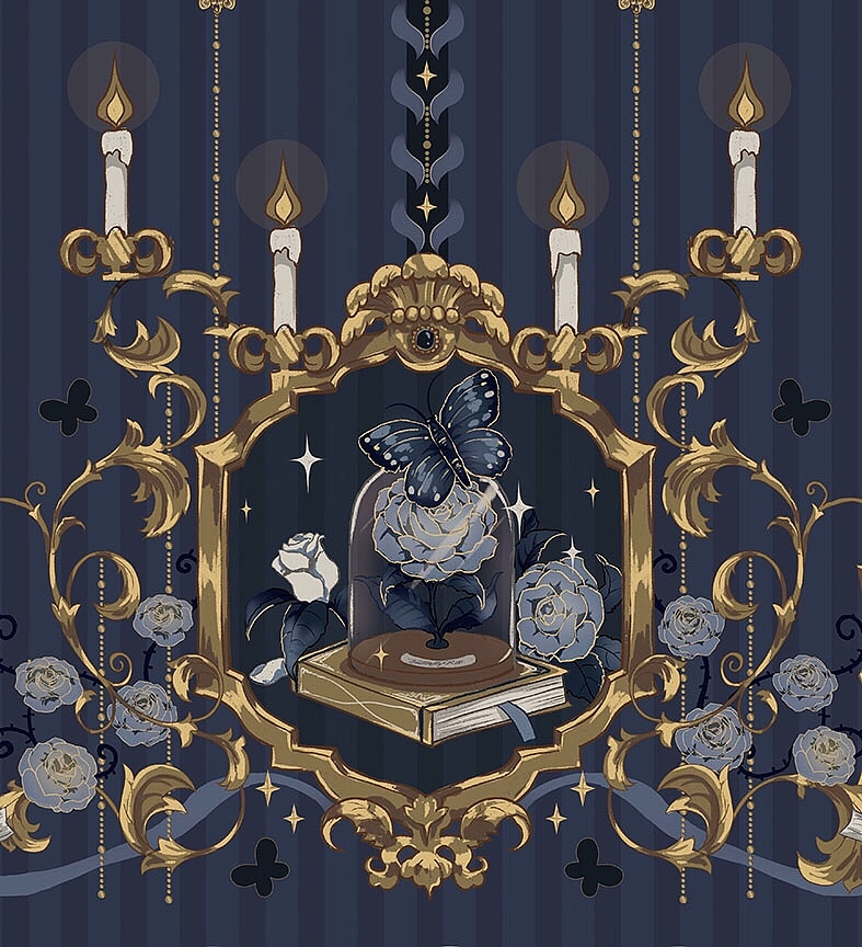 lolita柄图印花——黑魔法