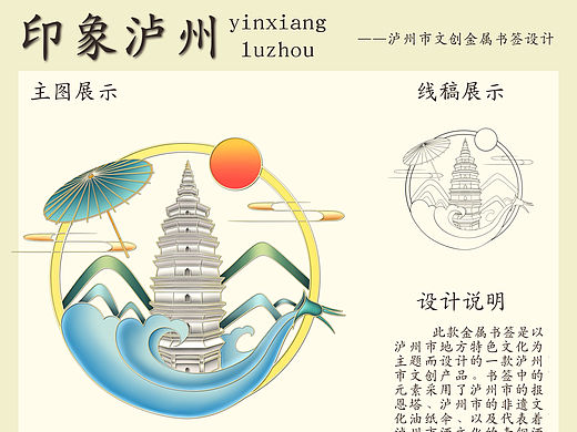 泸州市文创金属书签设计