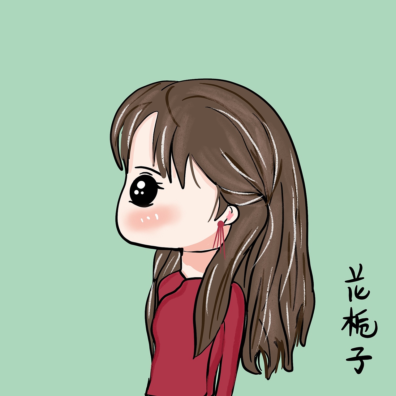花栀子插画卡通女生头像