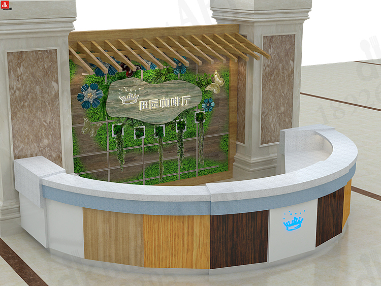 餐饮装潢设计 自助餐厅装修效果图 大理石自助餐台设计