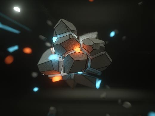 C4D的破碎效果渲染制作一个桌面背景图