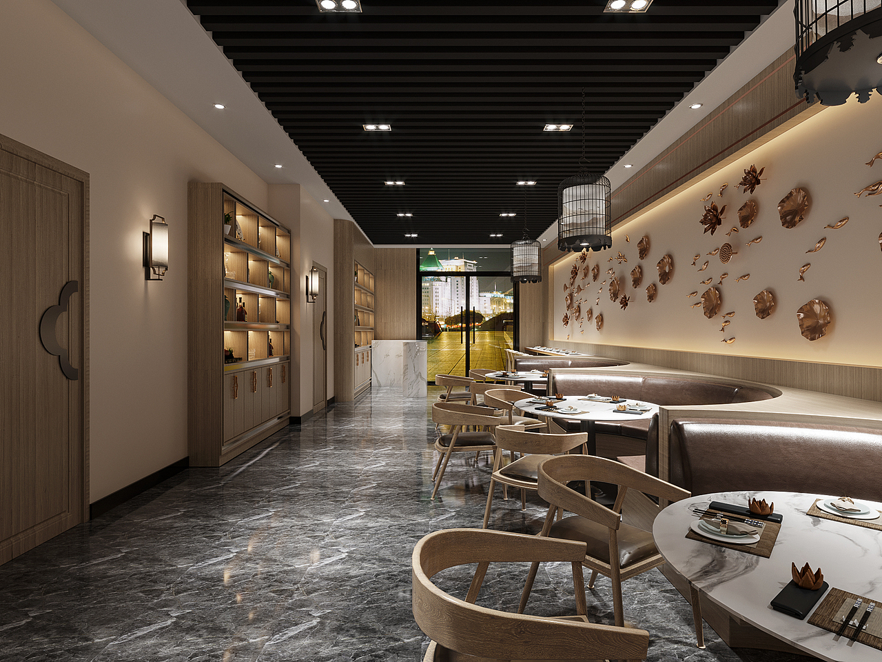 工装|新中式餐饮—餐厅（图ZMjM4NDA4MzE2） - 家装设计 - 站酷设计师静静Design原创素材 - 站酷ZCOOL