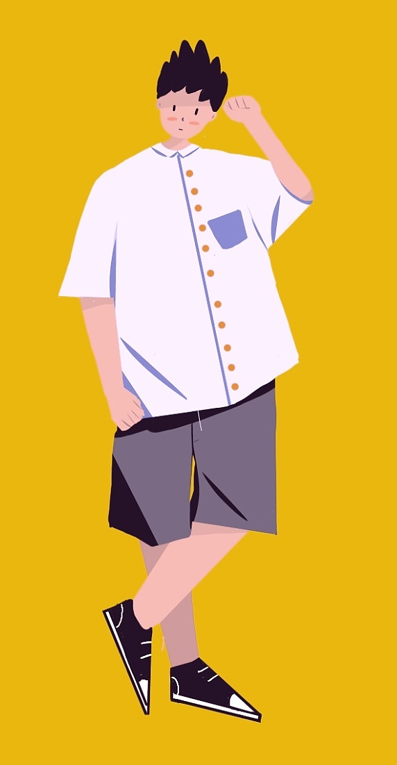 扁平面插画人物