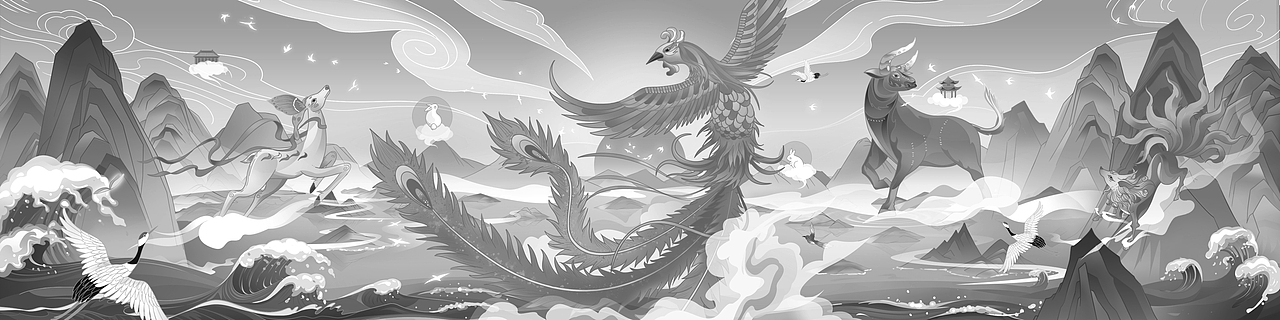 山海经（图ZMjUyMTYxMDMy） - 商业插画 - 站酷设计师米小米米米原创素材 - 站酷ZCOOL