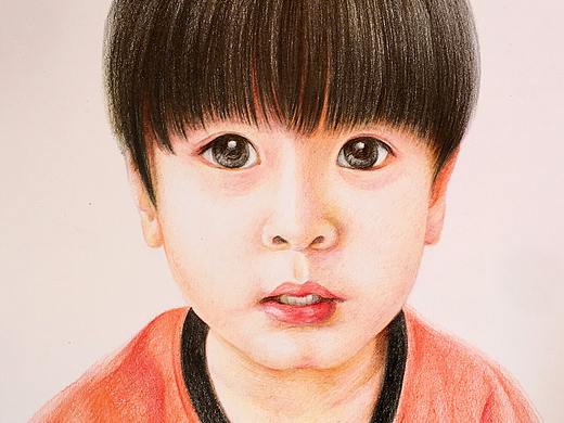小男孩彩铅肖像