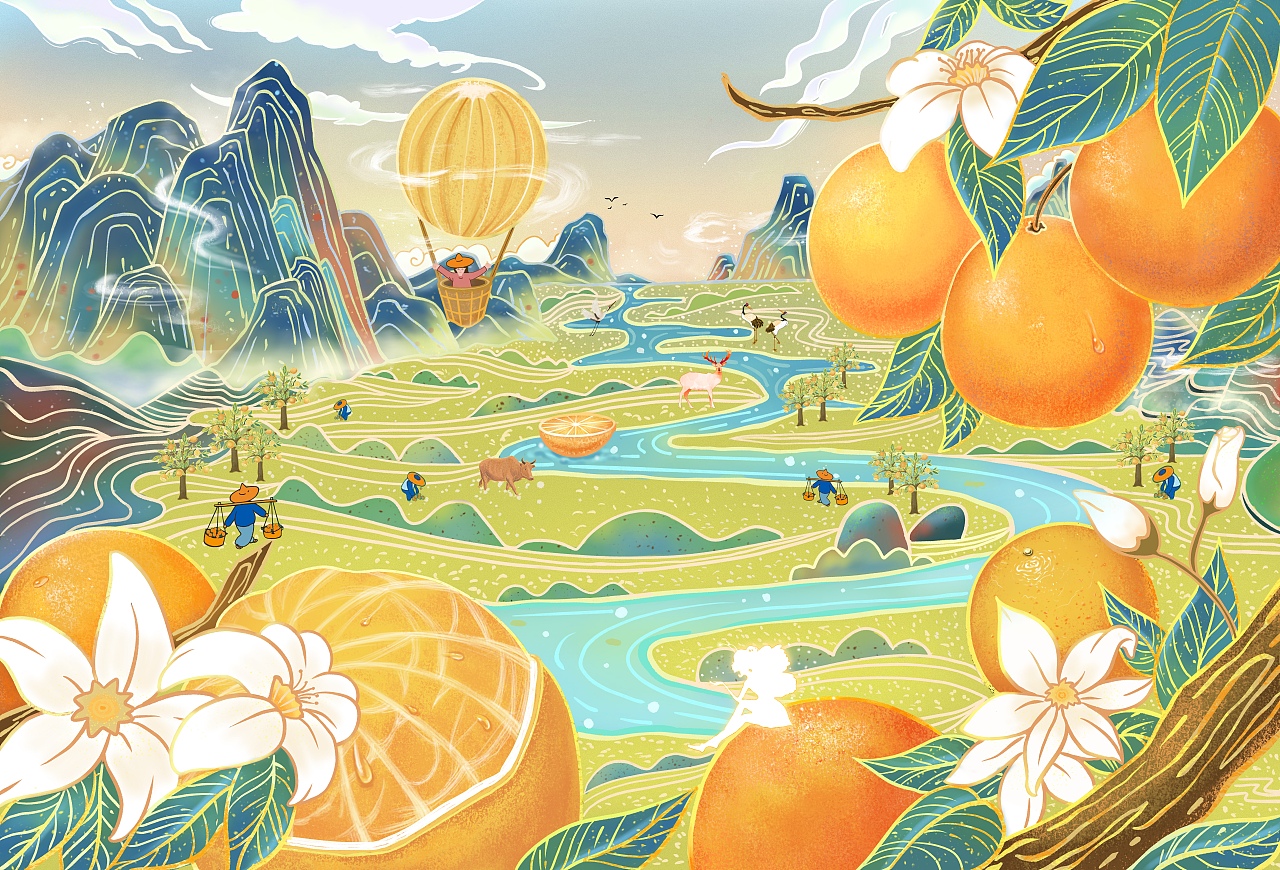 商业包装设计-国潮插画-橙子包装插画（图ZMjU5Njg5OTUy） - 商业插画 - 站酷设计师十一月11日作原创素材 - 站酷ZCOOL