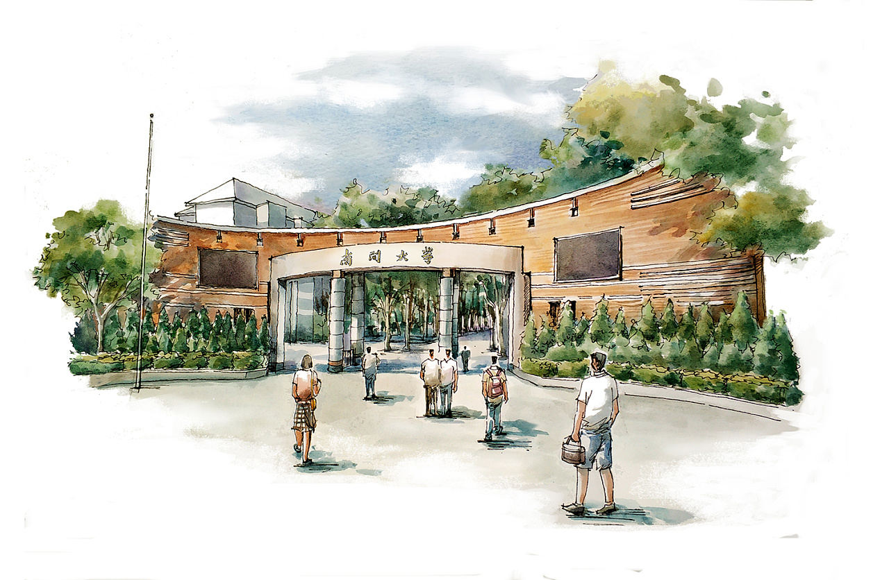 南开大学~校园建筑|插画|艺术插画|高雅百惠 - 原创作品 - 站酷