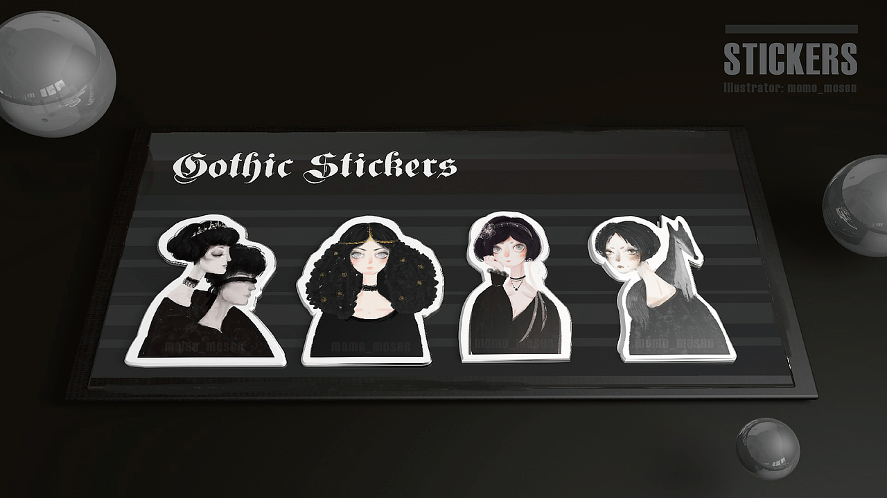 《Gothic》哥特文创插画（图ZOTQ1NzMzNDA=） - 商业插画 - 站酷设计师momo_mosen原创素材 - 站酷ZCOOL