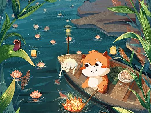 二十四節(jié)氣-處暑（個人主頁-ZMzk0NjUxMTY=） - 商業(yè)插畫 - 站酷設計師西小貝jjw95原創(chuàng)素材 - 站酷ZCOOL