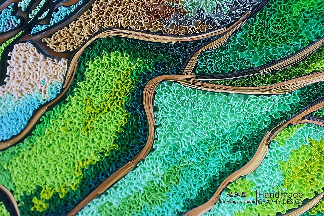 衍纸原创作品：《梯田》（图ZMTYzMzA4Mzgw） - 其他手工艺 - 站酷设计师池王思原创素材 - 站酷ZCOOL