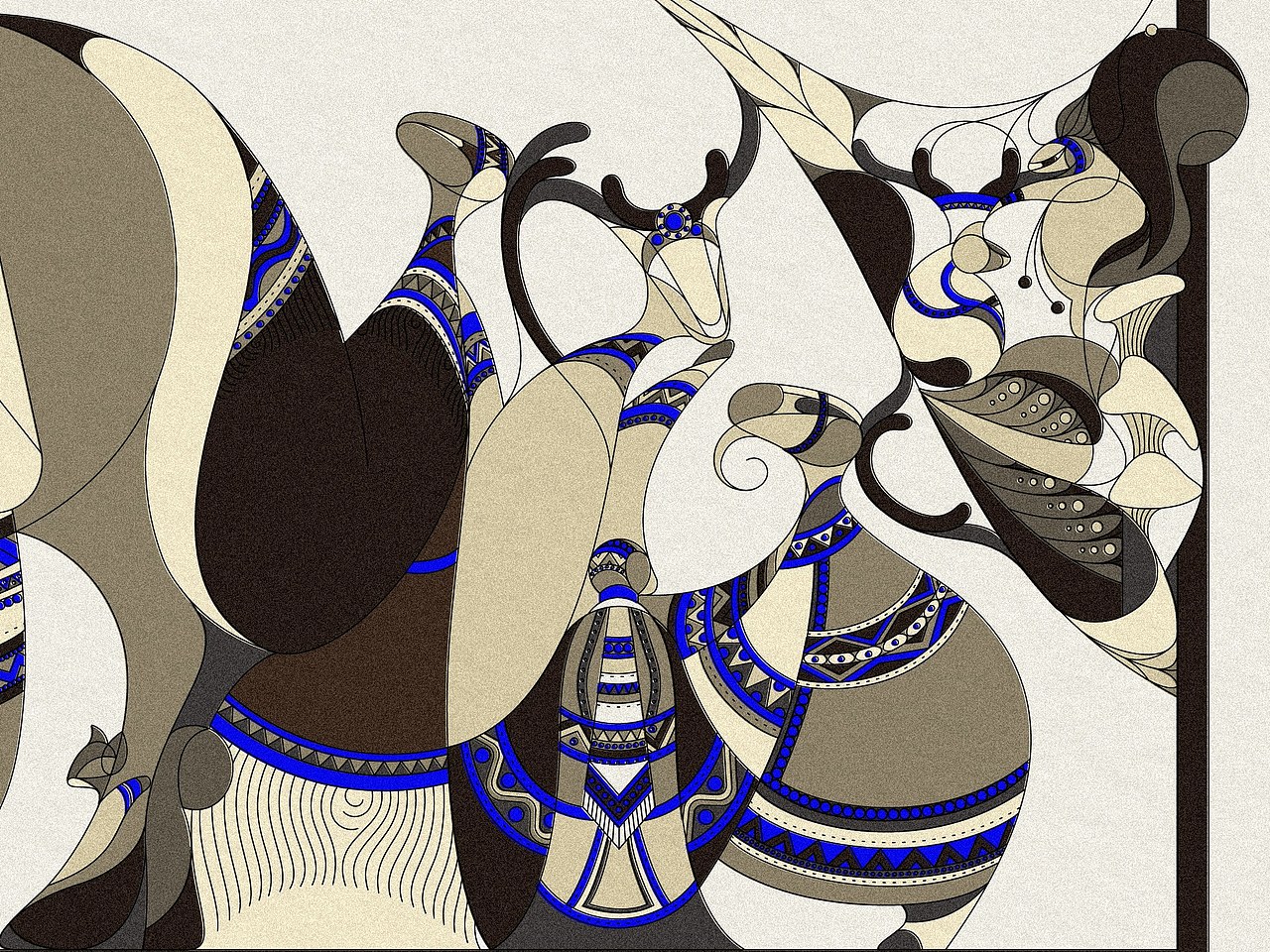 插画 | 欺负蘑菇的驯鹿们（图ZMjkzNjI4NDIw） - 艺术插画 - 站酷设计师YolinZhao原创素材 - 站酷ZCOOL