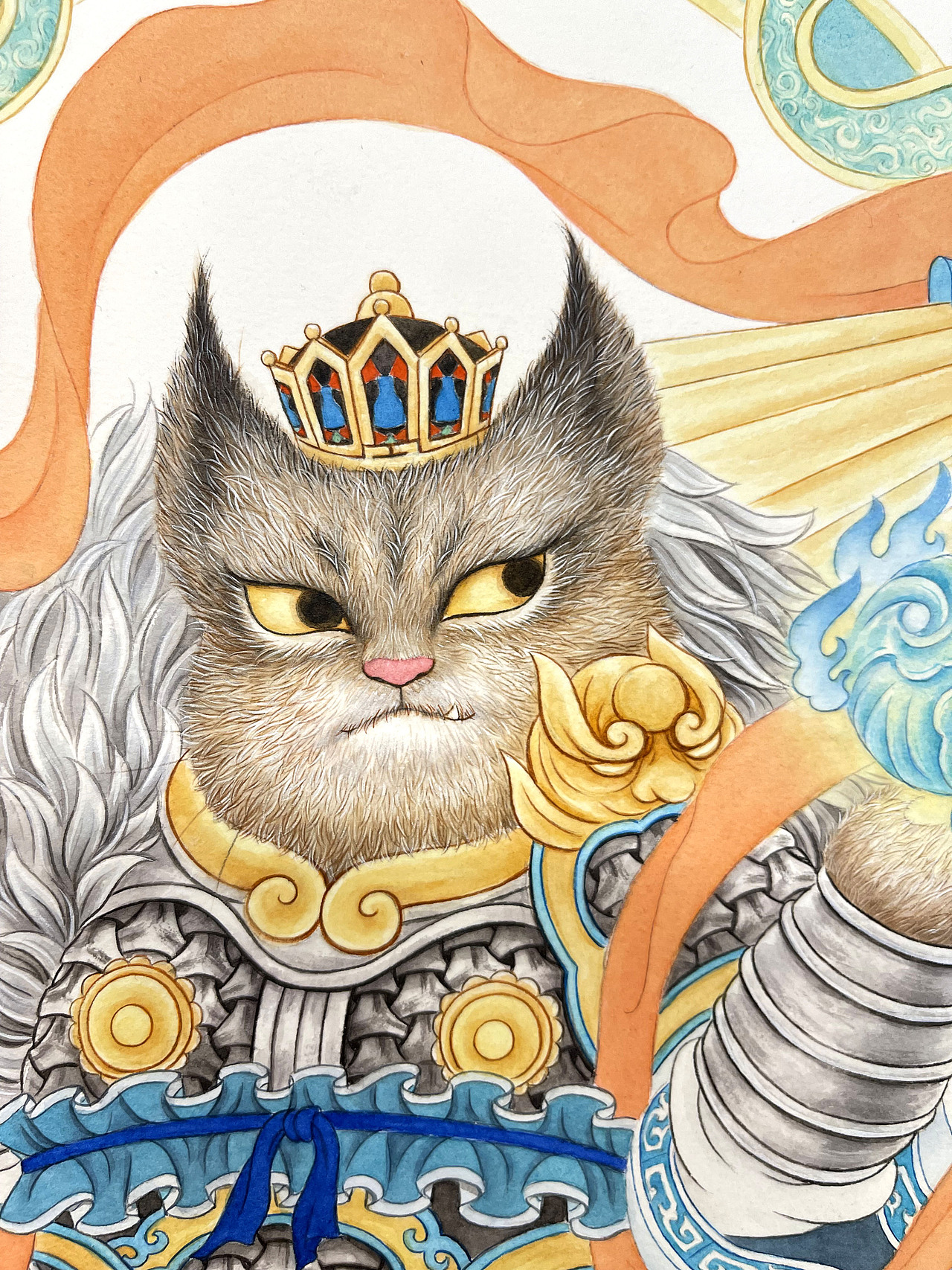 仙猫狸将之多闻天王（图ZMjgzMjYwNzI0） - 商业插画 - 站酷设计师晓晓村长原创素材 - 站酷ZCOOL