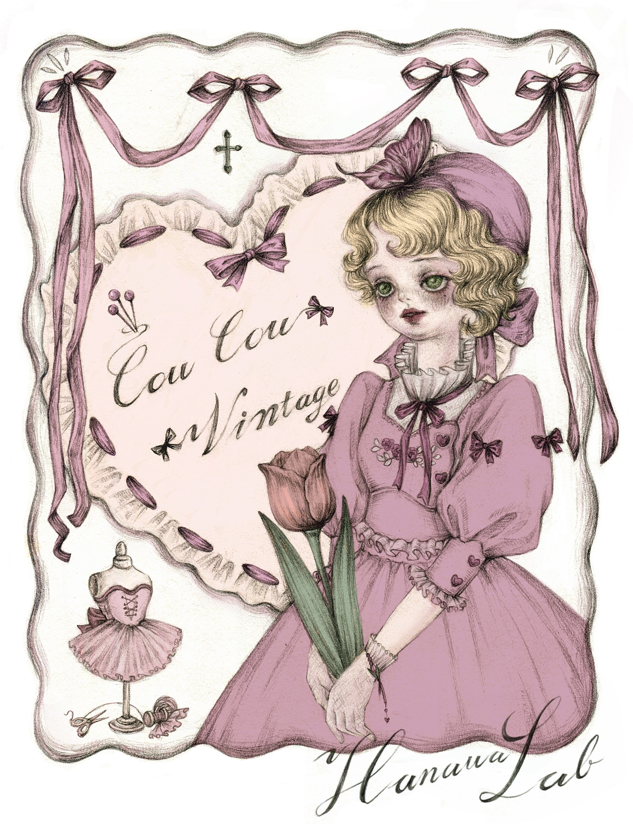 复古少女系列一（图ZMjgxNzEyNTA0） - 商业插画 - 站酷设计师hanawa花轮原创素材 - 站酷ZCOOL