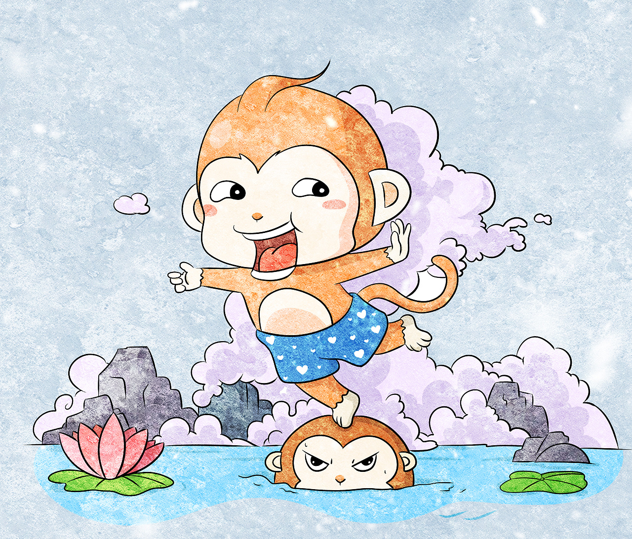 儿童插画-淘气的小猴子|插画|儿童插画|ZZQ大桥 - 原创作品 - 站酷 (ZCOOL)