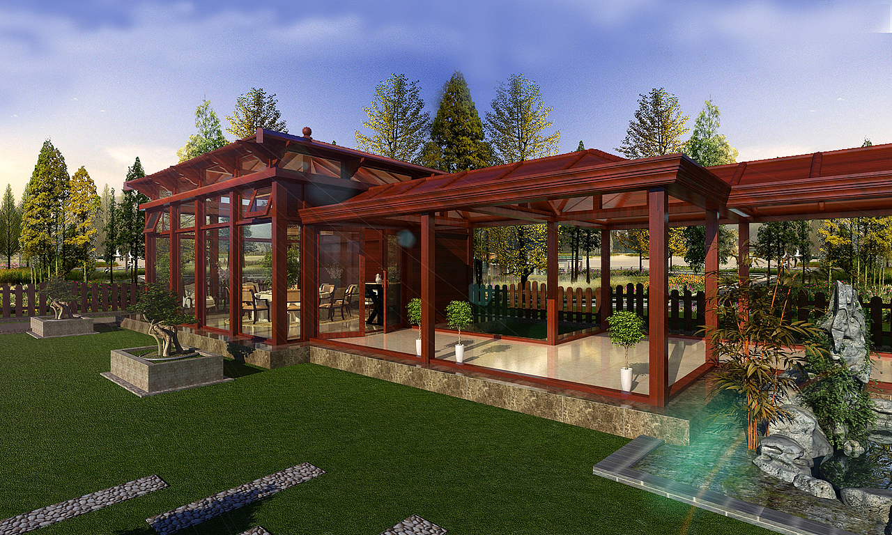 上海中式别墅庭院（图ZMTMyNzMxMjM2） - 景观设计 - 站酷设计师夜猫族设计原创素材 - 站酷ZCOOL