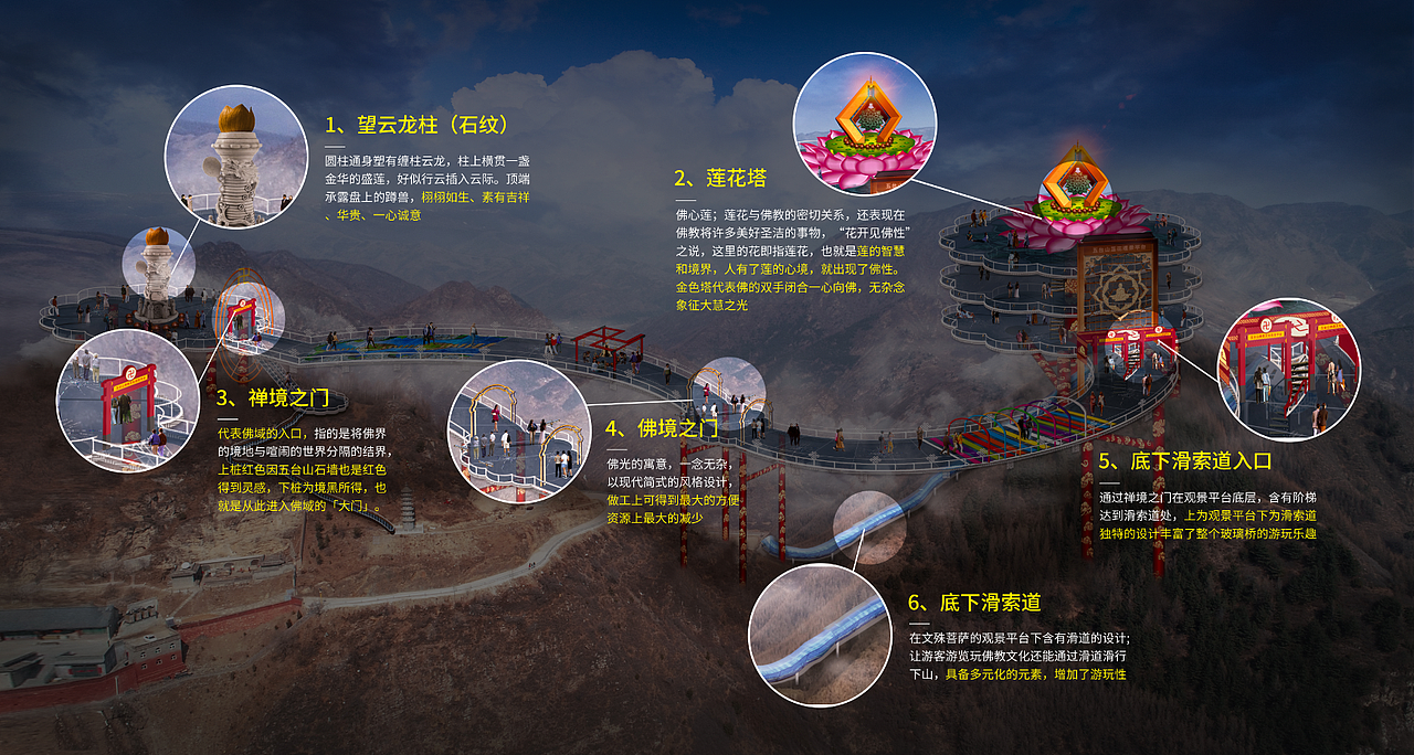 五台山佛教文化玻璃栈道观景平台-S型设计方案