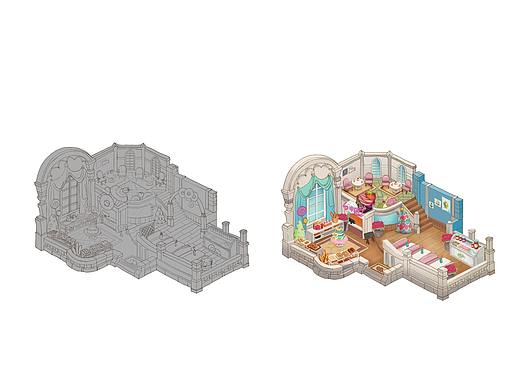 Q版  欧美室内场景